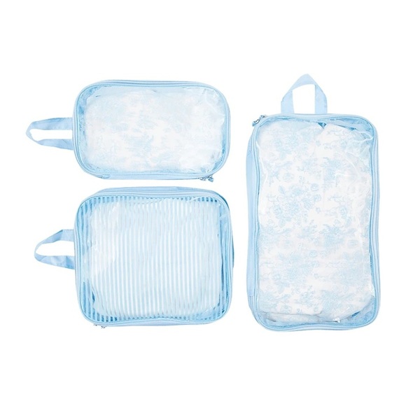 NEW Miamica Blue Travel Packing Cubes Set of 3 - Picture 2 of 5
